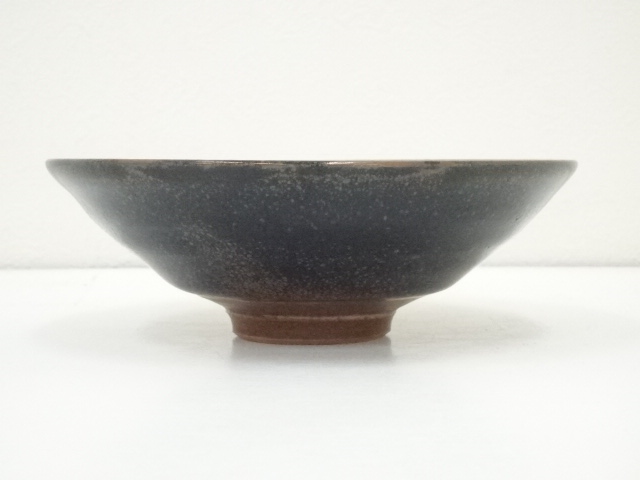 京焼 松斎造 油滴天目茶碗 茶器 共箱 茶道家旧蔵 骨董 古美術 WWTT129 京焼 松斎造 油滴天目茶碗 茶器 共箱 茶道家旧蔵
